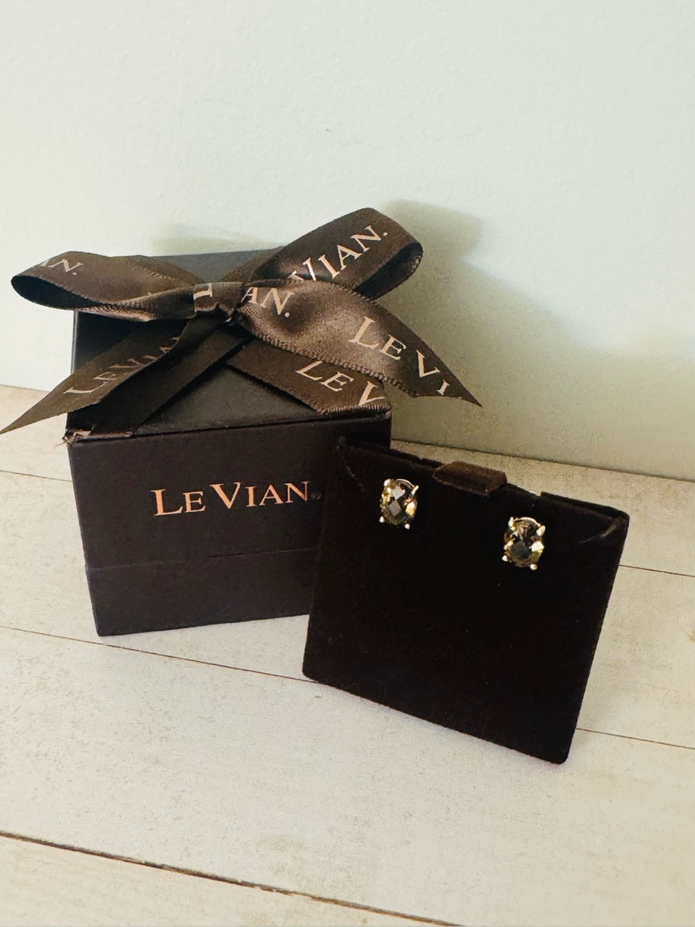 LeVian Brown Smoky Quartz Oval Stud Earrings, Rose Gold Plated